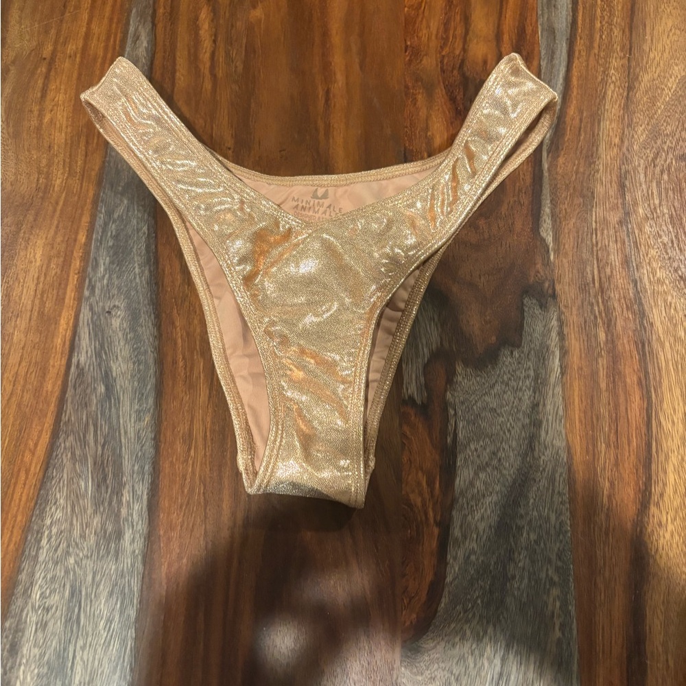 Minimale Animale Rose Gold Shimmer Bikini Bottom- new